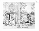 Caricature depicting a Spiritual Dispute between Pope Leo X Martin Luther and John Calvin 1838 by French School