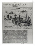 Naval combat between the Dutch and the Spanish off the coast of Manila by Dutch School