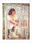 Sennefer seated with his wife, Meryt by Egyptian 18th Dynasty
