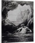 Gilliatt struggles with the giant octopus by Gustave Dore