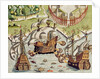 Naval Battle between the Portuguese and French in the Seas off the Potiguaran Territories by Theodor de Bry