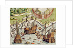 Naval Battle between the Portuguese and French in the Seas off the Potiguaran Territories by Theodor de Bry