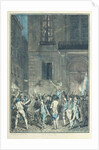 The mob roaming the streets of Paris carrying torches at night in July 1789 by Antoine Louis Francois Sergent-Marceau