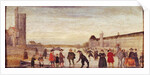 Skaters on the Seine in 1608 by Flemish School