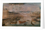 View of the Seine, the Grande Galerie of the Louvre and the College des Quatre Nations, c.1680 by French School