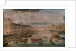 View of the Seine, the Grande Galerie of the Louvre and the College des Quatre Nations, c.1680 by French School