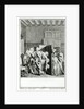 The Baron... saluted Candide with some notable kicks on the breech and drove him out of doors by Jean Michel the Younger Moreau
