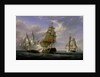 Combat between the French Frigate 'La Canonniere' and the English Vessel 'The Tremendous', 21st April 1806, 1835 by Pierre Julien Gilbert