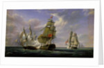 Combat between the French Frigate 'La Canonniere' and the English Vessel 'The Tremendous', 21st April 1806, 1835 by Pierre Julien Gilbert