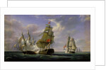 Combat between the French Frigate 'La Canonniere' and the English Vessel 'The Tremendous', 21st April 1806, 1835 by Pierre Julien Gilbert