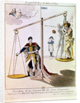 The Result of the Day of the Three Emperors, caricature drawn after the Battle of Austerlitz by French School