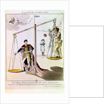 The Result of the Day of the Three Emperors, caricature drawn after the Battle of Austerlitz by French School