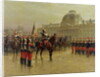 Colonel de La Rochetulon Presenting to the Recruits of the 6th Cavalry the Standard of the Regiment in January 1887, c.1887 by Louis Auguste Georges Loustaunau