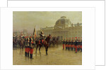 Colonel de La Rochetulon Presenting to the Recruits of the 6th Cavalry the Standard of the Regiment in January 1887, c.1887 by Louis Auguste Georges Loustaunau