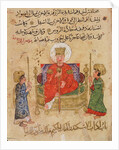 MS Ahmed III 3206 Sultan on his throne by Turkish School