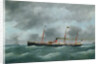 Cargo Steamship Flying the Flag of the Le Havre Peninsular Company by French School
