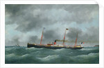 Cargo Steamship Flying the Flag of the Le Havre Peninsular Company by French School