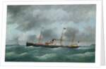 Cargo Steamship Flying the Flag of the Le Havre Peninsular Company by French School