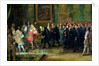 The Reception of the Ambassadors of the Thirteen Swiss Cantons by Louis XIV at the Louvre, 11th November 1663, 1664 by Adam Frans van der Meulen
