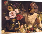 Negress with Peonies, 1870 by Jean Frederic Bazille