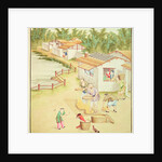 Chinese Peasants Sifting Rice by School Chinese