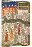 The Persian Prince Humay meeting the Chinese Princess Humayun in a Garden, c.1450 by Islamic School