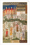 The Persian Prince Humay meeting the Chinese Princess Humayun in a Garden, c.1450 by Islamic School