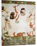 Fishing and fowling in the marshes by Egyptian 18th Dynasty