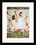 Fishing and fowling in the marshes by Egyptian 18th Dynasty