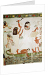 Fishing and fowling in the marshes by Egyptian 18th Dynasty