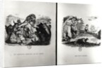 Animals with the Plague and The Two Pigeons, illustrations from the Fables of La Fontaine by Grandville (1803-47)