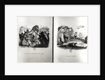 Animals with the Plague and The Two Pigeons, illustrations from the Fables of La Fontaine by Grandville (1803-47)