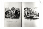 Animals with the Plague and The Two Pigeons, illustrations from the Fables of La Fontaine by Grandville (1803-47)