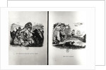 Animals with the Plague and The Two Pigeons, illustrations from the Fables of La Fontaine by Grandville (1803-47)