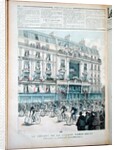 The start of the Paris-Brest bicycle race in front of the offices of 'Le Petit Journal' by Fortune Louis Meaulle