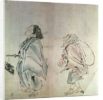 Samurai being followed by a servant by Hanabusa Itcho