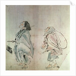 Samurai being followed by a servant by Hanabusa Itcho