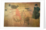 Three Well-Read Men from Lieou-Li T'ang in Conversation by (after) Zhou Wenju