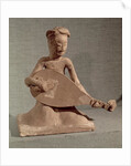 Seated musician playing a lute by Chinese School