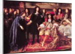 Jean-Baptiste Colbert Presenting the Members of the Royal Academy of Science to Louis XIV detail of the central part, c.1667 by Henri Testelin