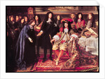 Jean-Baptiste Colbert Presenting the Members of the Royal Academy of Science to Louis XIV detail of the central part, c.1667 by Henri Testelin
