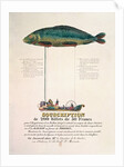 Poster advertising the subscription for a dirigible balloon in the shape of a fish by French School