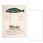 Poster advertising the subscription for a dirigible balloon in the shape of a fish by French School
