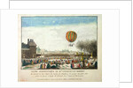 The Flight of Jacques Charles and Nicholas Robert from the Jardin des Tuileries, 1st December, 1783 by French School
