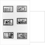 Six vignettes depicting bread making by French School