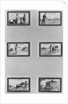 Six vignettes depicting the cultivation of cereals by French School