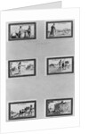 Six vignettes depicting the cultivation of cereals by French School