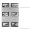 Six vignettes depicting the cultivation of cereals by French School