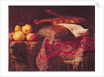 Still Life of Fruit and Musical Instruments by Antonio Pereda y Salgado