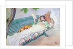 Woman Lying on a Bench, 1913 by Carl Larsson